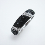 Black and Clear CZ Pave Sterling Ring